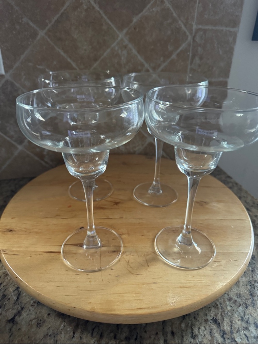 Clear Glass Margarita Coupes - Set of 4